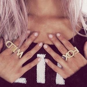 Wildfox Couture Gold Double Finger Rings with tags